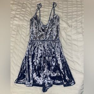 PACSUN blue velvet romper!